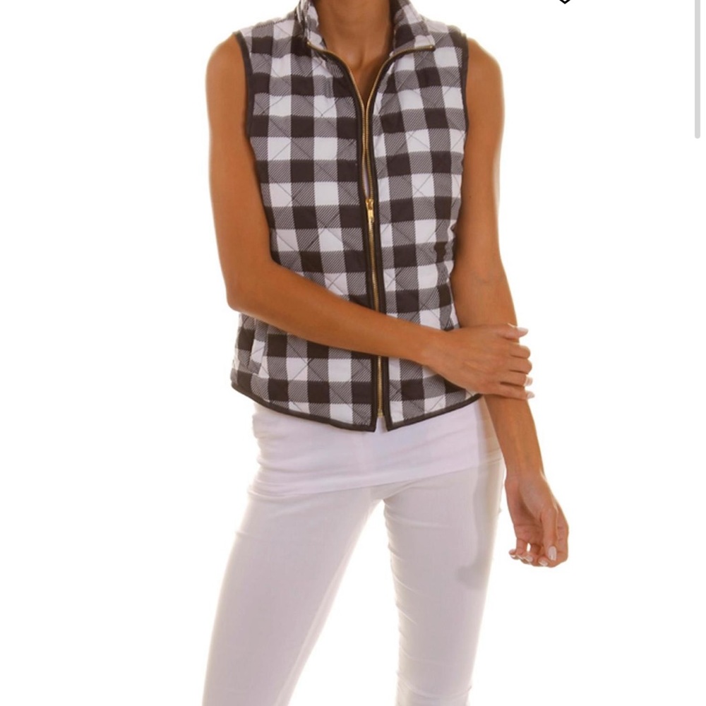 Rosette Plaid Quilted Vest